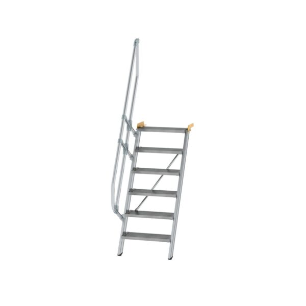 guenzburger steigtechnik treppe 60 stufenbreite 600 mm 6 stufen aluminium geriffelt