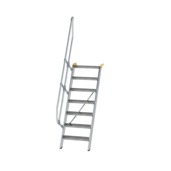 guenzburger steigtechnik treppe 60 stufenbreite 600 mm 7 stufen aluminium geriffelt