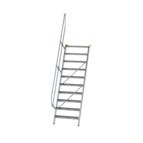 guenzburger steigtechnik treppe 60 stufenbreite 800 mm 10 stufen aluminium geriffelt