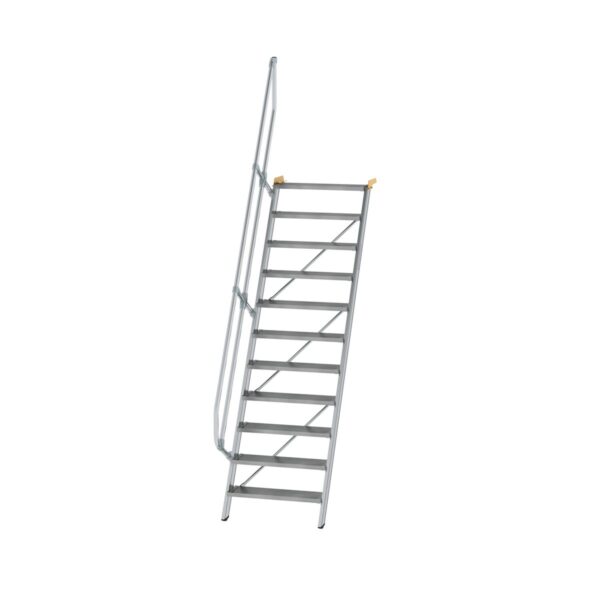 guenzburger steigtechnik treppe 60 stufenbreite 800 mm 11 stufen aluminium geriffelt