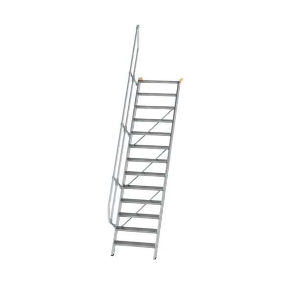 guenzburger steigtechnik treppe 60 stufenbreite 800 mm 13 stufen aluminium geriffelt