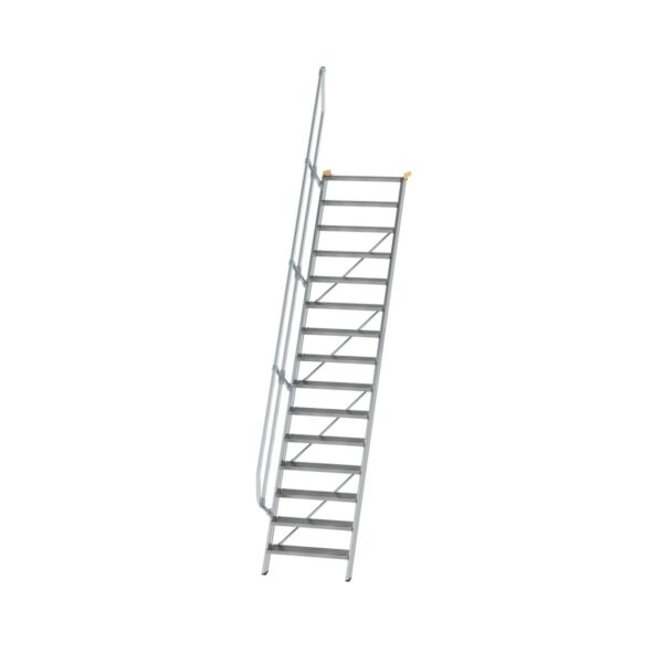 guenzburger steigtechnik treppe 60 stufenbreite 800 mm 15 stufen aluminium geriffelt