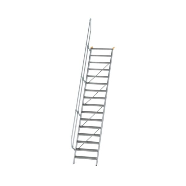 guenzburger steigtechnik treppe 60 stufenbreite 800 mm 16 stufen aluminium geriffelt