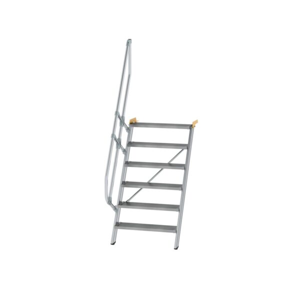 guenzburger steigtechnik treppe 60 stufenbreite 800 mm 6 stufen aluminium geriffelt