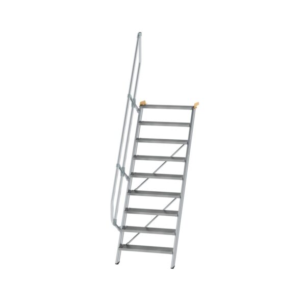 guenzburger steigtechnik treppe 60 stufenbreite 800 mm 9 stufen aluminium geriffelt