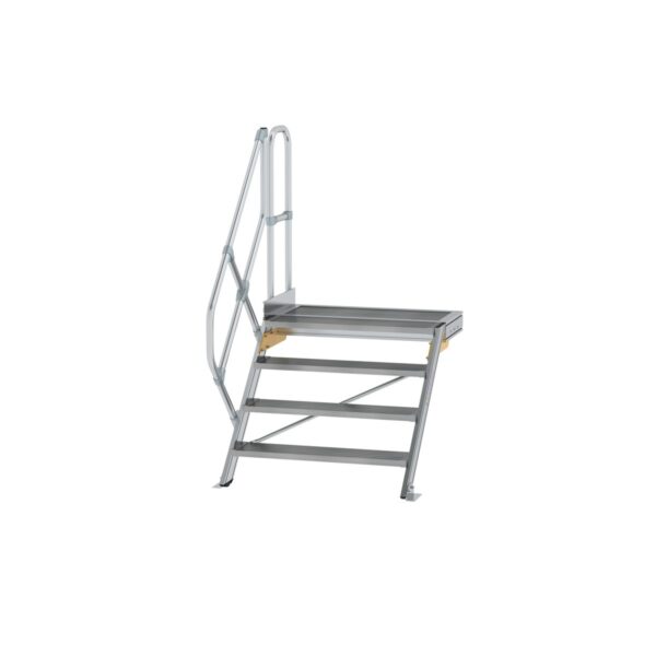 guenzburger steigtechnik treppe mit plattform 45 stufenbreite 1000 mm 4 stufen aluminium geriffelt