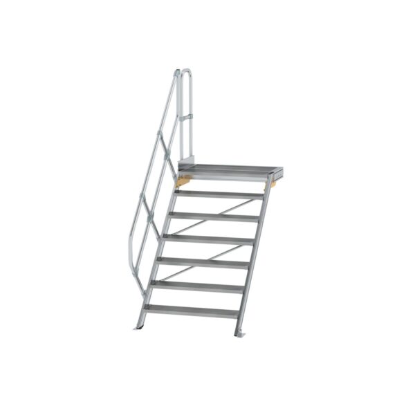 guenzburger steigtechnik treppe mit plattform 45 stufenbreite 1000 mm 7 stufen aluminium geriffelt