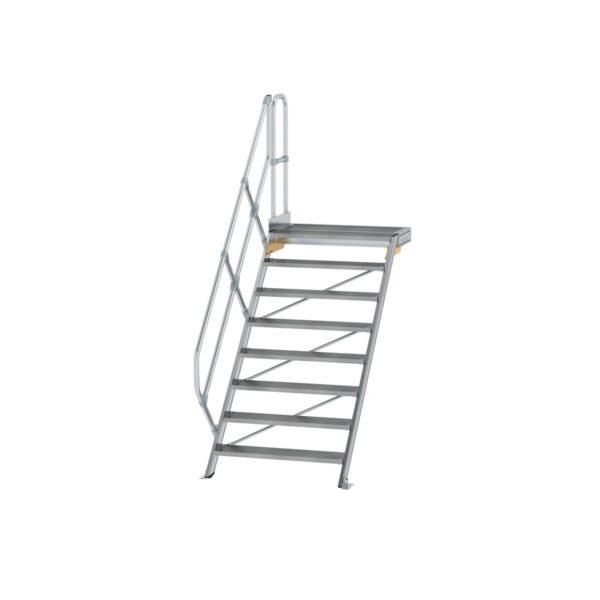 guenzburger steigtechnik treppe mit plattform 45 stufenbreite 1000 mm 8 stufen aluminium geriffelt