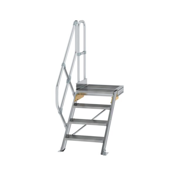 guenzburger steigtechnik treppe mit plattform 45 stufenbreite 600 mm 4 stufen aluminium geriffelt