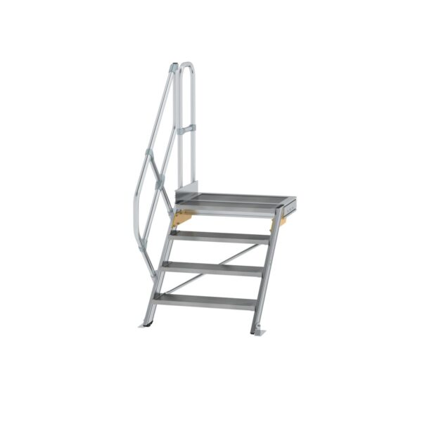 guenzburger steigtechnik treppe mit plattform 45 stufenbreite 800 mm 4 stufen aluminium geriffelt