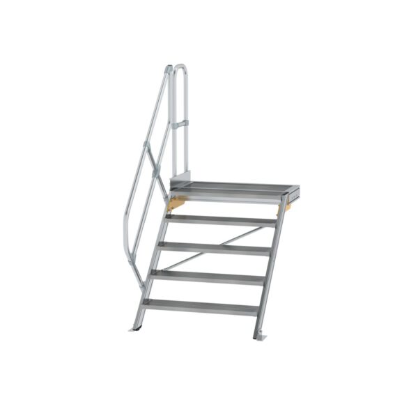 guenzburger steigtechnik treppe mit plattform 45 stufenbreite 800 mm 5 stufen aluminium geriffelt