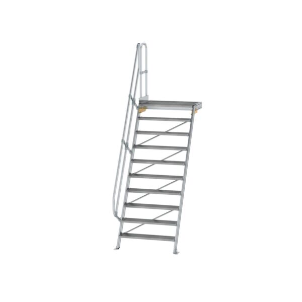 guenzburger steigtechnik treppe mit plattform 60 stufenbreite 1000 mm 10 stufen aluminium geriffelt