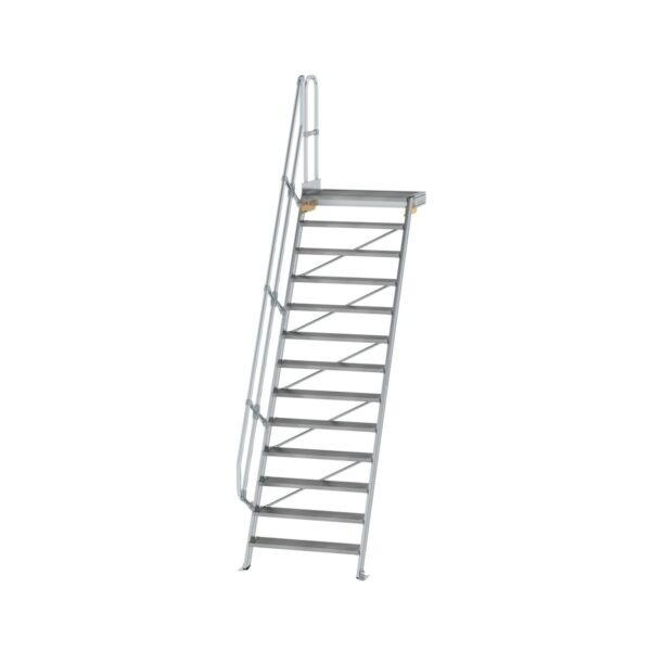 guenzburger steigtechnik treppe mit plattform 60 stufenbreite 1000 mm 13 stufen aluminium geriffelt