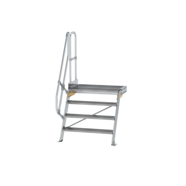 guenzburger steigtechnik treppe mit plattform 60 stufenbreite 1000 mm 4 stufen aluminium geriffelt