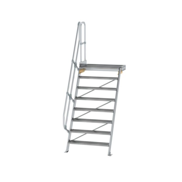 guenzburger steigtechnik treppe mit plattform 60 stufenbreite 1000 mm 8 stufen aluminium geriffelt