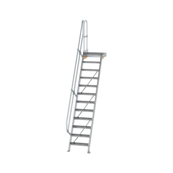 guenzburger steigtechnik treppe mit plattform 60 stufenbreite 600 mm 12 stufen aluminium geriffelt