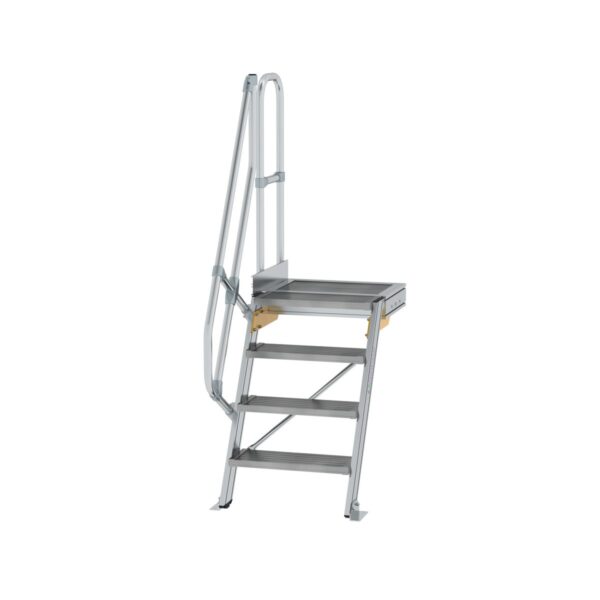 guenzburger steigtechnik treppe mit plattform 60 stufenbreite 600 mm 4 stufen aluminium geriffelt