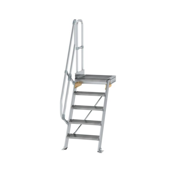 guenzburger steigtechnik treppe mit plattform 60 stufenbreite 600 mm 5 stufen aluminium geriffelt