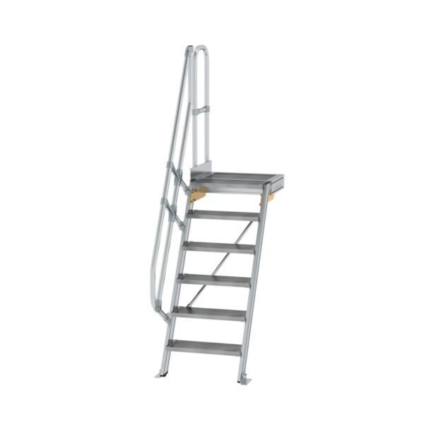 guenzburger steigtechnik treppe mit plattform 60 stufenbreite 600 mm 6 stufen aluminium geriffelt