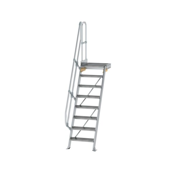 guenzburger steigtechnik treppe mit plattform 60 stufenbreite 600 mm 8 stufen aluminium geriffelt