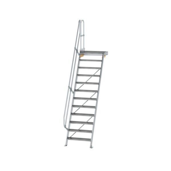 guenzburger steigtechnik treppe mit plattform 60 stufenbreite 800 mm 12 stufen aluminium geriffelt