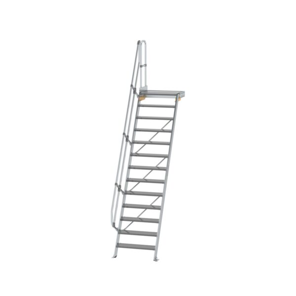 guenzburger steigtechnik treppe mit plattform 60 stufenbreite 800 mm 13 stufen aluminium geriffelt