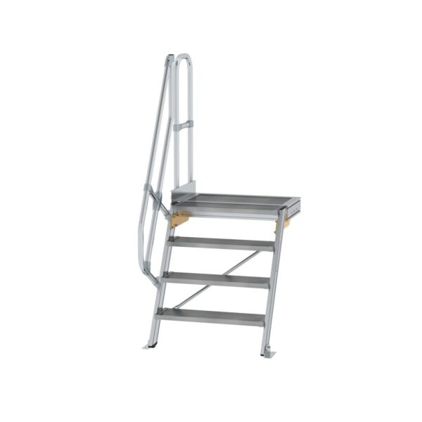 guenzburger steigtechnik treppe mit plattform 60 stufenbreite 800 mm 4 stufen aluminium geriffelt