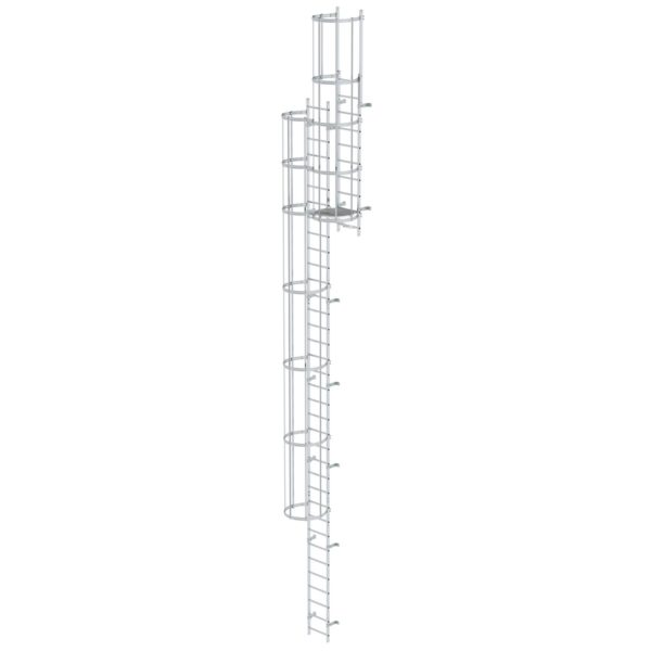 guenzburger steigtechnik mehrzuegige steigleiter mit rueckenschutz bau aluminium blank 11 84m