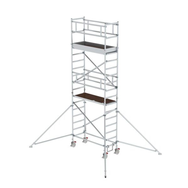 guenzburger steigtechnik rollgeruest 0 75 x 1 80 m mit plattform im 2 m abstand ausleger plattformhoehe 4 35 m