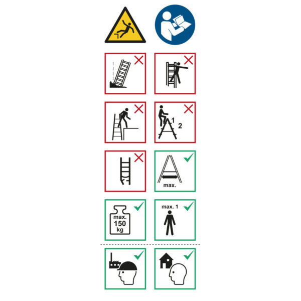 layher et le piktogramm etikett stehleiter