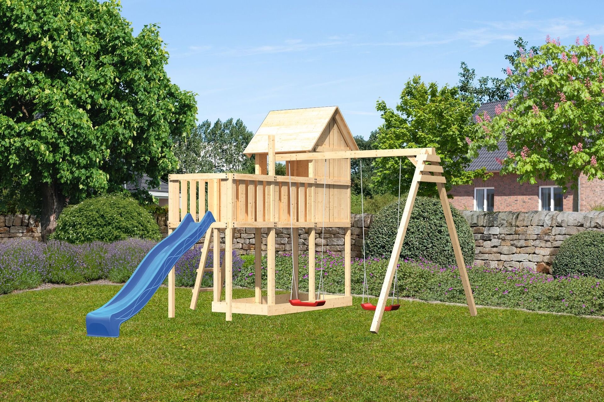 2532490 stelzenspielhaus frieda mit 2 5m rutsche