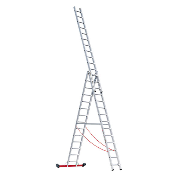 euroline alu mehrzweckleiter 3 teilig nr 30778 rollbar 3x14 1