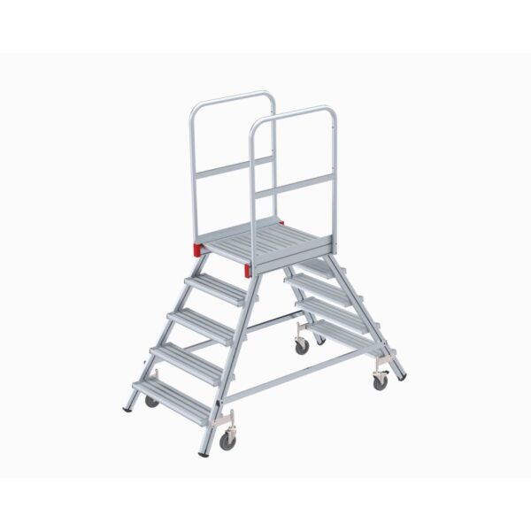 euroline mobile podesttreppe podestleiter zweiseitig begehbar nr 516 2 x 5 stufen