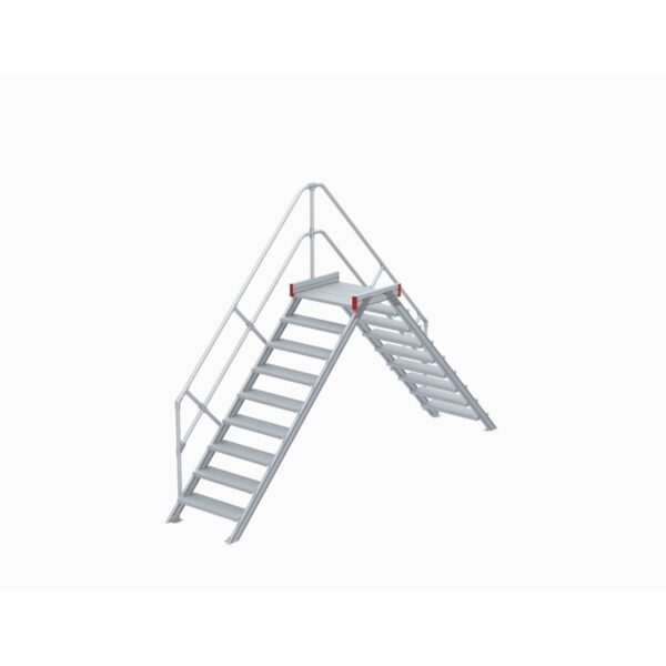 euroline uebergang 45 grad 1000 mm stufenbreite 1 treppen podestgelaender 9 stufen