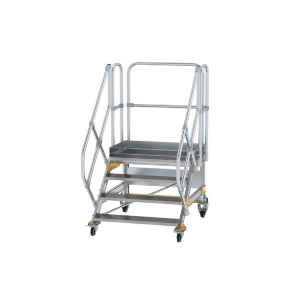 guenzburger steigtechnik plattformtreppe 45 fahrbar stufenbreite 1000mm 4 stufen aluminium geriffelt