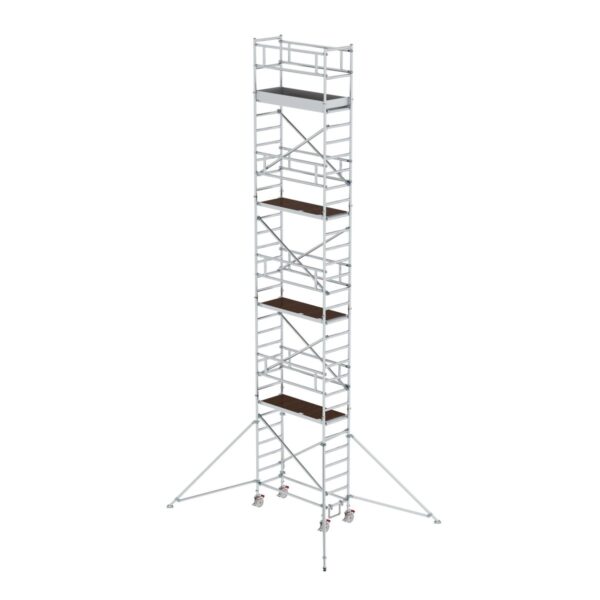 guenzburger steigtechnik rollgeruest 0 75 x 1 80 m mit plattform im 2 m abstand ausleger plattformhoehe 8 35m