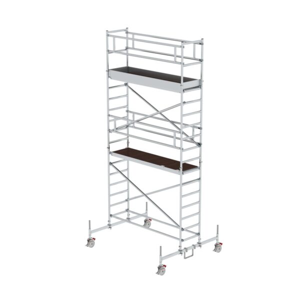 guenzburger steigtechnik rollgeruest 0 75 x 2 45 m mit plattform im 2 m abstand fahrbalken plattformhoehe 4 45 m