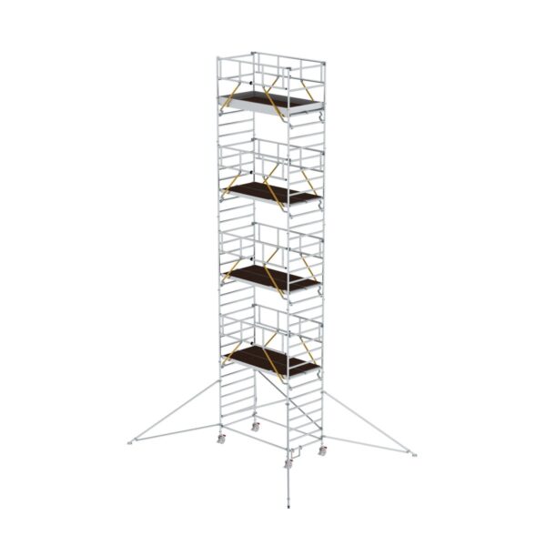 guenzburger steigtechnik rollgeruest sg 1 35 x 2 45 m mit ausleger doppel plattform plattformhoehe 9 51 m