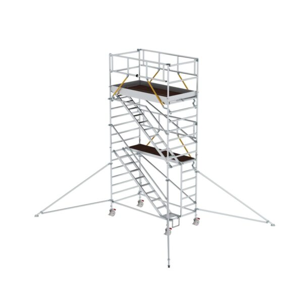 guenzburger steigtechnik rollgeruest sg 1 35 x 2 45 m mit schraegaufstiegen ausleger plattformhoehe 4 47 m