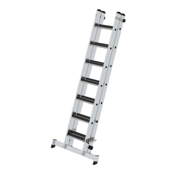 guenzburger steigtechnik stufen schiebeleiter 2 teilig mit nivello traverse und clip step r13 2x7 1