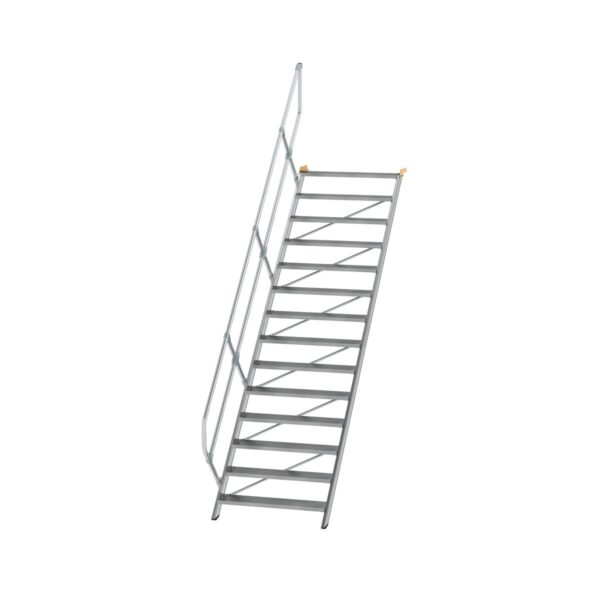 guenzburger steigtechnik treppe 45 stufenbreite 1000 mm 14 stufen aluminium geriffelt