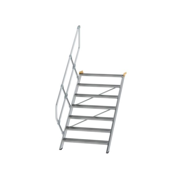 guenzburger steigtechnik treppe 45 stufenbreite 1000 mm 7 stufen aluminium geriffelt