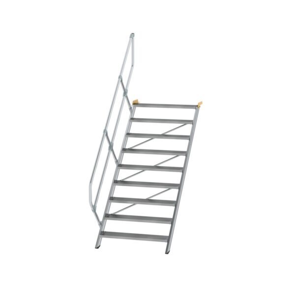 guenzburger steigtechnik treppe 45 stufenbreite 1000 mm 9 stufen aluminium geriffelt