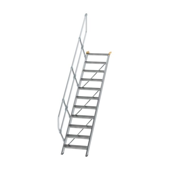 guenzburger steigtechnik treppe 45 stufenbreite 600 mm 11 stufen aluminium geriffelt