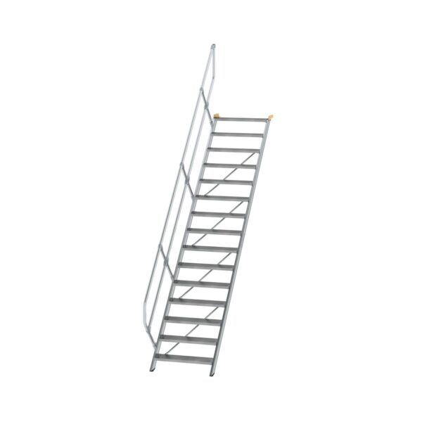 guenzburger steigtechnik treppe 45 stufenbreite 800 mm 15 stufen aluminium geriffelt