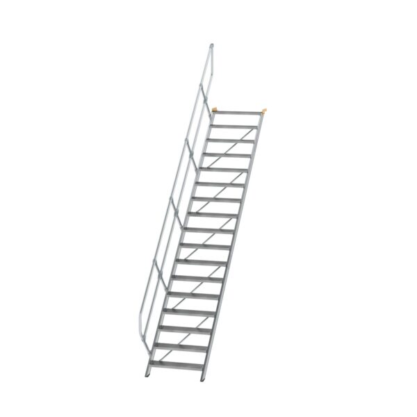 guenzburger steigtechnik treppe 45 stufenbreite 800 mm 17 stufen aluminium geriffelt