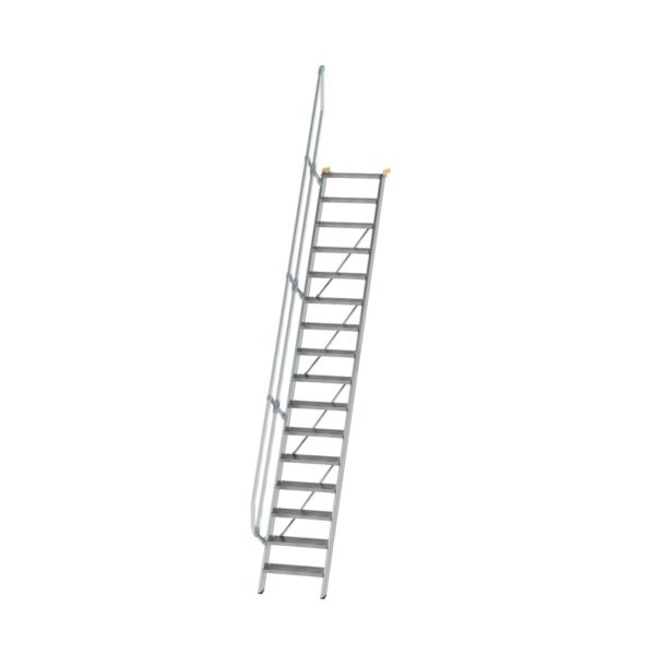 guenzburger steigtechnik treppe 60 stufenbreite 600 mm 16 stufen aluminium geriffelt