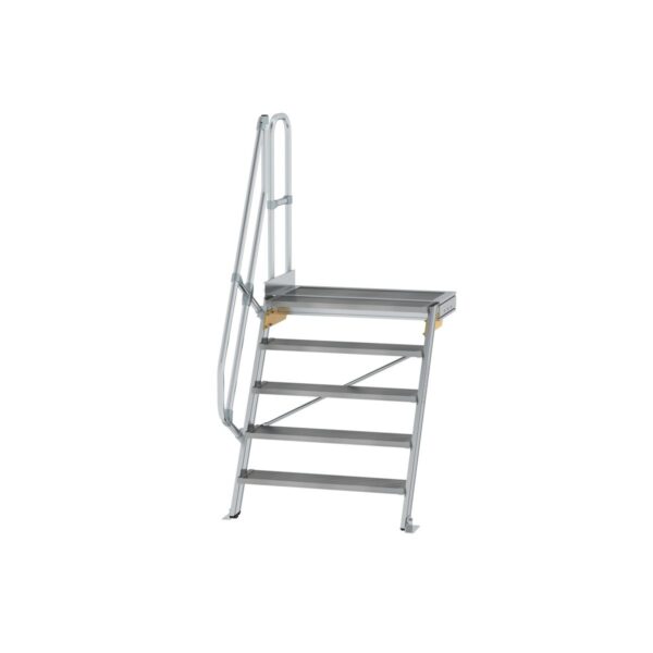 guenzburger steigtechnik treppe mit plattform 60 stufenbreite 1000 mm 5 stufen aluminium geriffelt