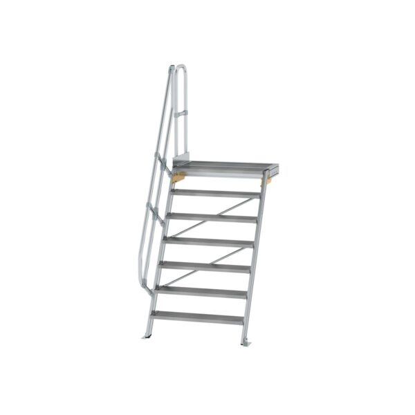 guenzburger steigtechnik treppe mit plattform 60 stufenbreite 1000 mm 7 stufen aluminium geriffelt