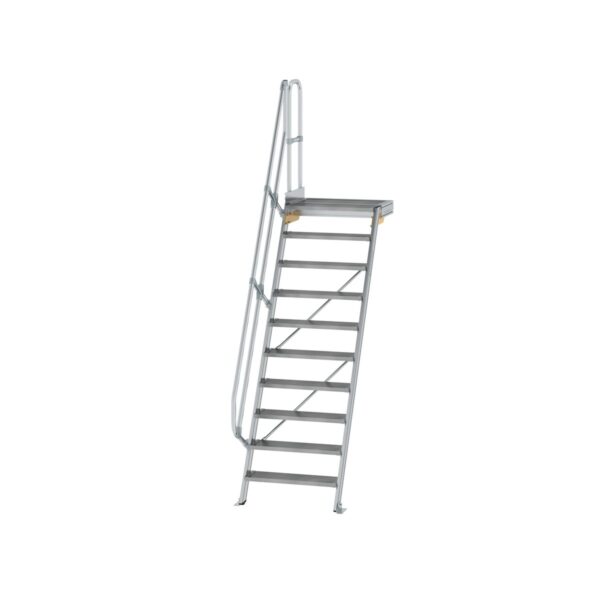 guenzburger steigtechnik treppe mit plattform 60 stufenbreite 800 mm 10 stufen aluminium geriffelt